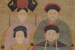 Chinese Dignitaries family on Paper Emperor of Qing dynasty