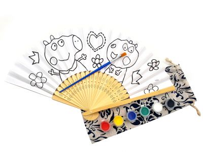 Chinese Hand fan to paint - Child - DIY - Peppa Pig