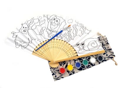 Chinese Hand fan to paint - Child - DIY - Spongebob