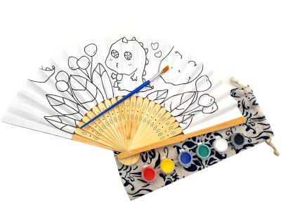 Chinese Hand fan to paint - Child - DIY - The baby dinosaur