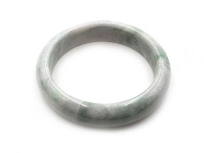Jade Bracelet Bangle Class A White and spotted green