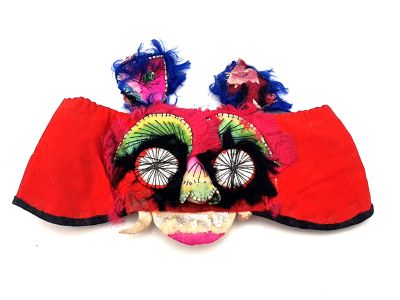 Old Ethnic Baby Headdress - Tiger head - Red