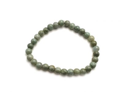 6mm Jade Beads Bracelet - Light Green / Translucent