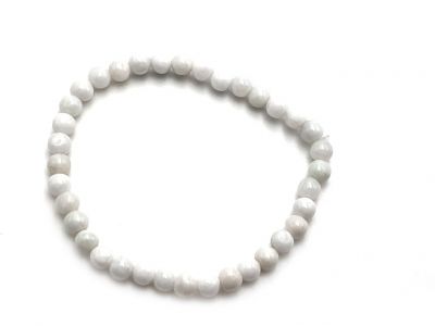 6mm Jade Beads Bracelet - White Jade