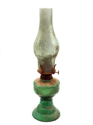 Ancient Chinese kerosene lamp - Glass