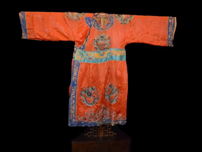 Ancient Chinese Theater Costume Orange Dragon
