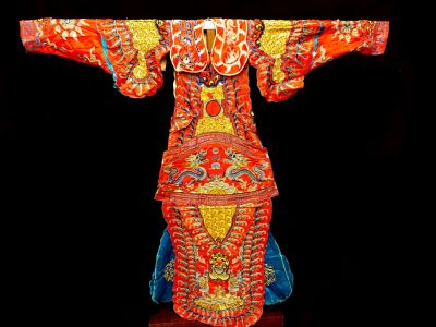 Ancient Chinese Theater Costume Red and golden