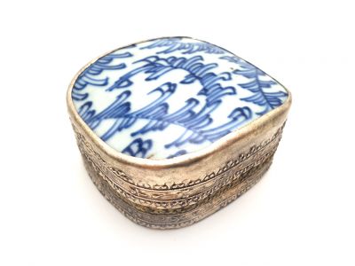 Asian Box Metal and Porcelain