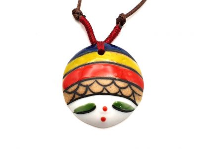 Asian ceramic heads collection - Necklace - Cambodia