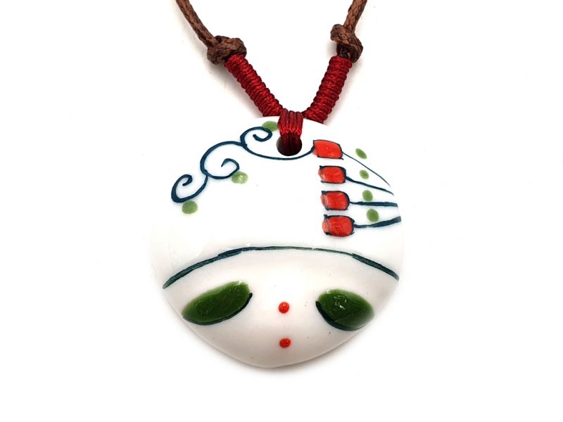 Asian ceramic heads collection - Necklace - Laos