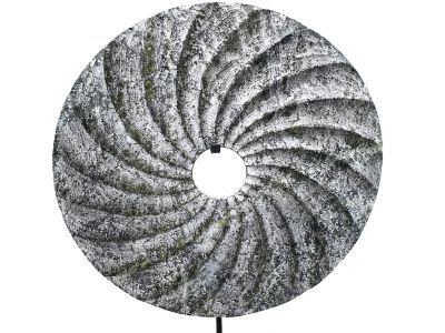 Bi-shaped Jade disc 30cm - Seashell / Dark