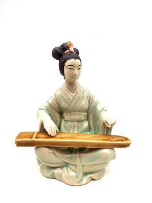Bisque Porcelain statue - The musician - Guzheng