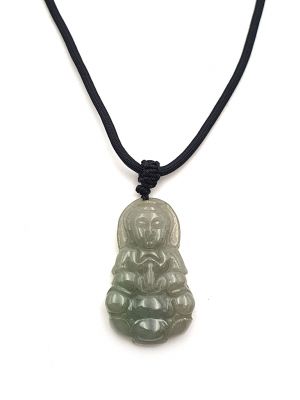 Buddhist pendant - Genuine Jade A - Buddha - Transparent Green