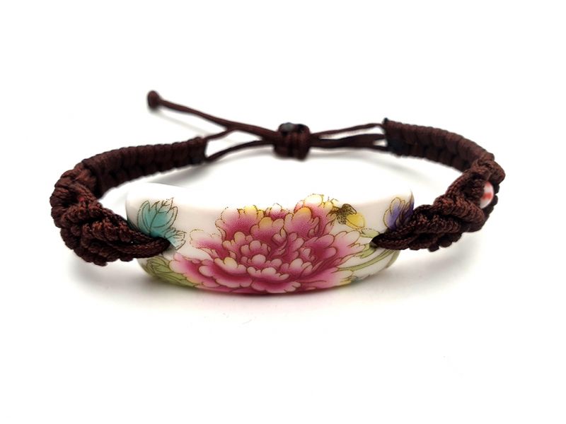 Ceramic jewelry Chinese flower collection - Bracelet - China - Peony