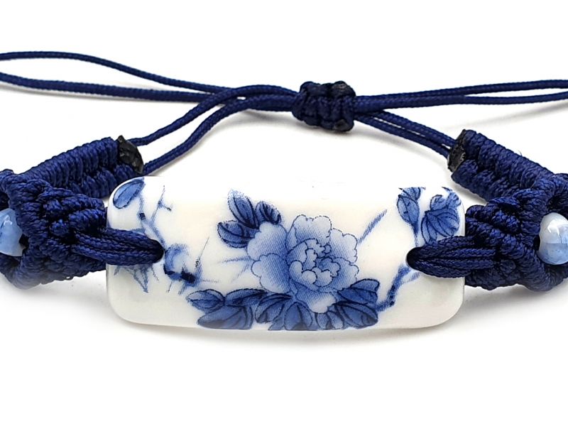 Ceramic jewelry White and Blue Collection - Bracelet - China - Flowers 2