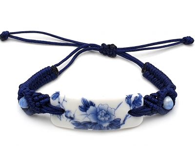 Ceramic jewelry White and Blue Collection - Bracelet - China - Flowers
