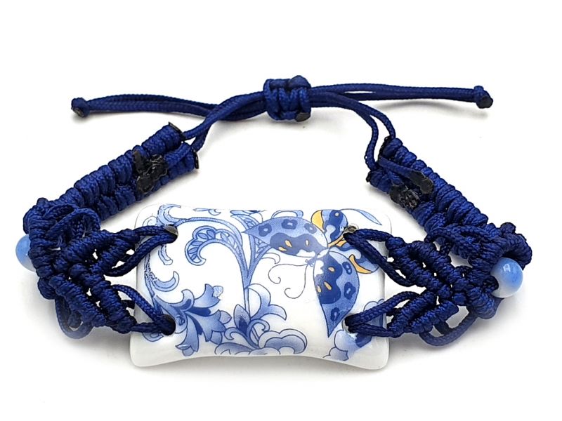 Ceramic jewelry White and Blue Collection - Bracelet - China - Large Butterfly 1