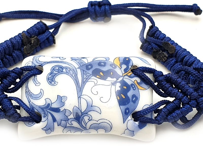 Ceramic jewelry White and Blue Collection - Bracelet - China - Large Butterfly 3