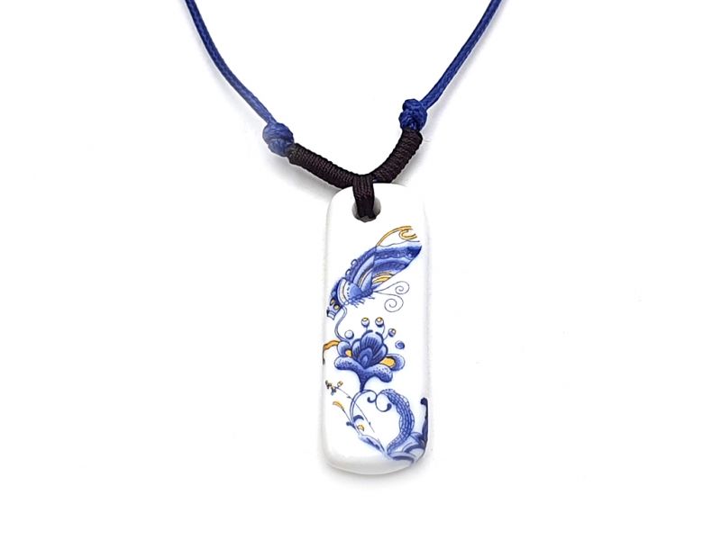 Ceramic jewelry White and Blue Collection - Necklace - China - Butterfly 2