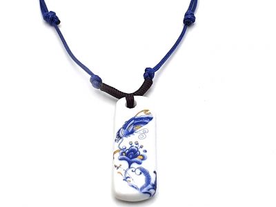Ceramic jewelry White and Blue Collection - Necklace - China - Butterfly