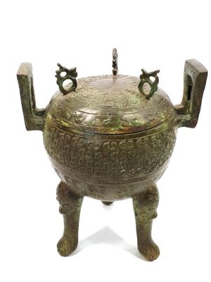 Chinese Bronze Box - Incense burner covered