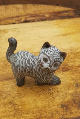 Chinese Cloisonné Animal - White cat