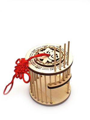 Chinese Cricket Cage - For daily use - Bamboo - Round - Chinese character of happiness