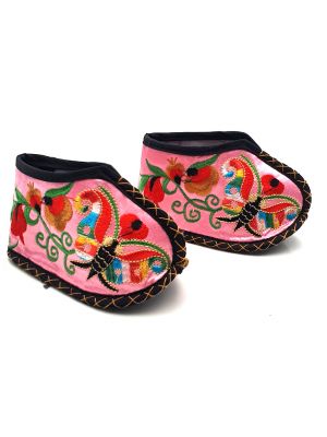 Chinese Embroidery - Miao Baby Slippers - Pink