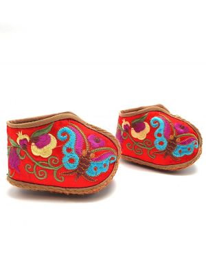 Chinese Embroidery - Miao Baby Slippers - Red