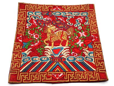 Chinese Embroidery - Square Ancestor - Emblem - Chinese guardian lions