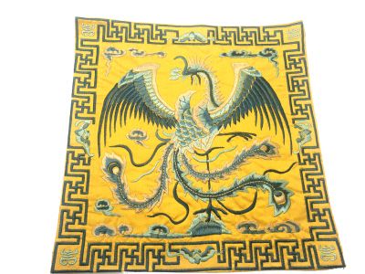 Chinese Embroidery - Square Ancestor - Emblem - Golden - Bird of paradise