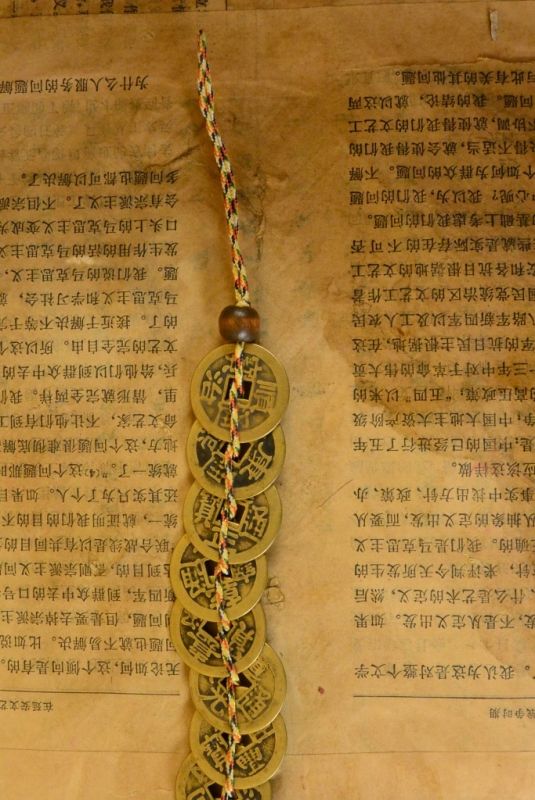 Chinese Feng Shui Pendant 10 coins and wulou 4