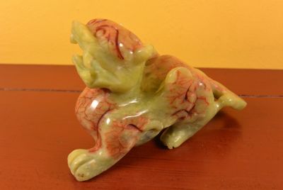 Chinese Jade Pixiu Green and Red