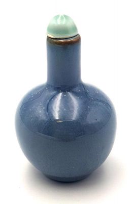 Chinese Porcelain Snuff Bottle - hand made painting - Blue 4