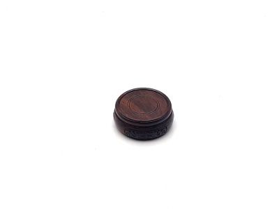 Chinese round wood support engraved 5cm