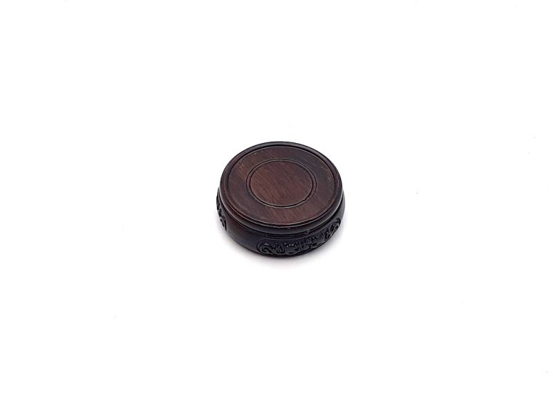 Chinese round wood support engraved 6cm