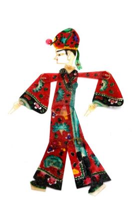 Chinese shadow theater - PiYing puppets - Man - Red