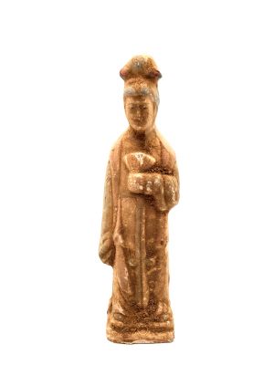 Chinese statue - Terracotta - Court Lady Tang - Fan