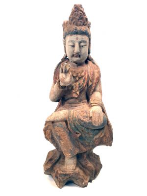 Chinese Wooden Statue Asian goddess