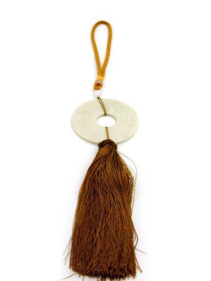 Feng Shui Chic Jade Tassel White and gold