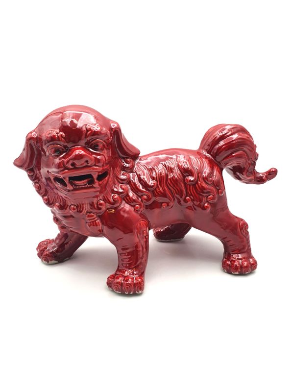 Fu Dog in porcelain - Red 1