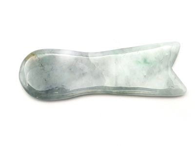 Gua Sha Fish - Real Jade - Body and face - Green spotted