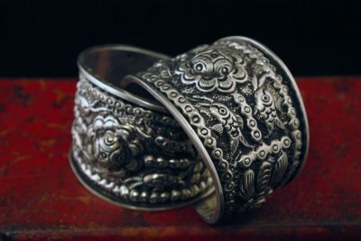 Miao ethnic Bracelet ornamented with Animals and Flowers