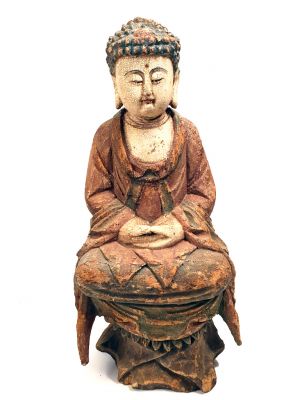 Wooden Buddha Statue Tibetan Buddhism