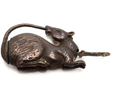 Chinese Brass padlock of Rat