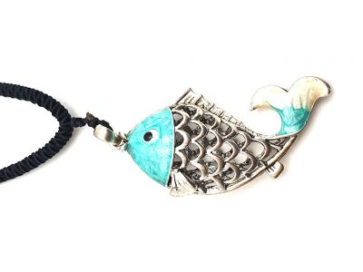 Chinese Necklace Blue Fish