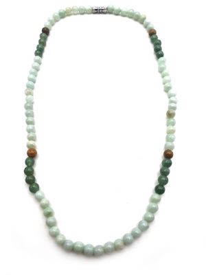Jade Necklaces with 80 white green and brown beads