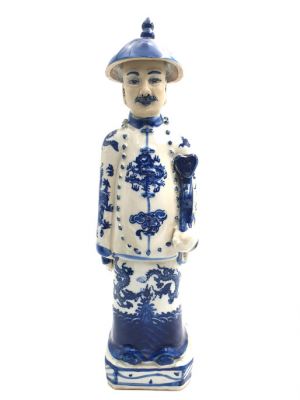 Chinese Adult Mandarin Statue in Porcelain