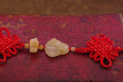 Feng Shui Red Jade Pendant Happy Buddha