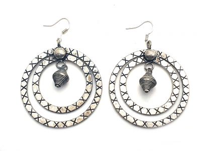 Bell necklace with lige circle Earrings from Miao minority
